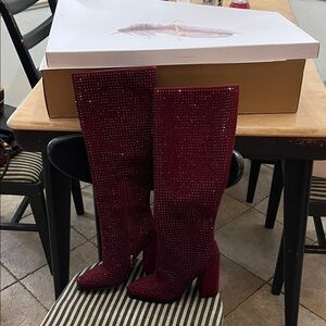 Jessica Simpson Burgundy Over the Knee Boots